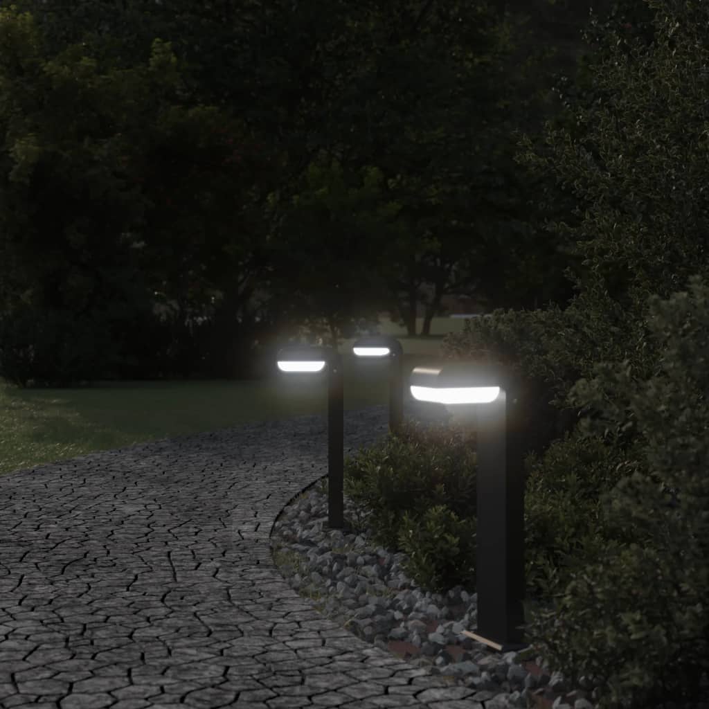 Lampade Per Esterni 3 Pz Nere In Alluminio Pressofuso