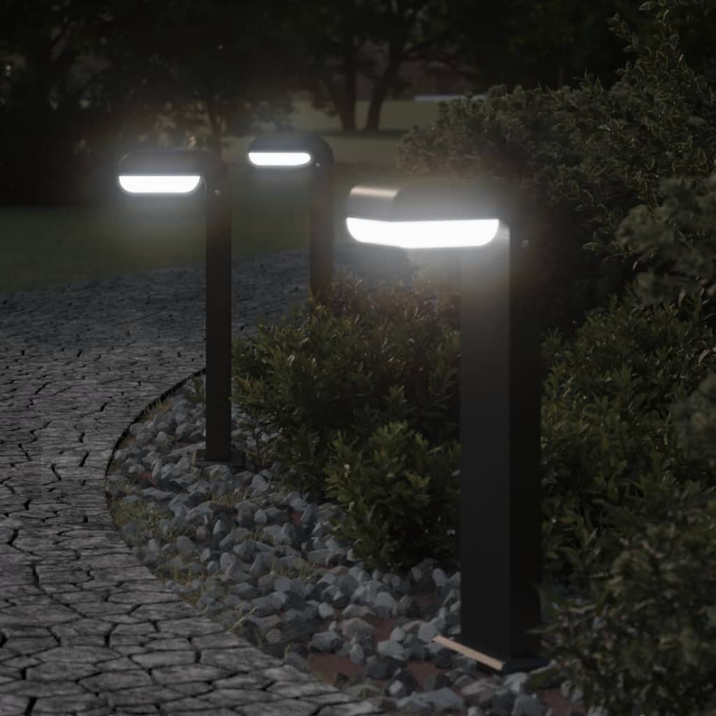 Lampade Per Esterni 3 Pz Nere In Alluminio Pressofuso