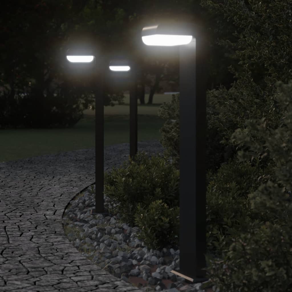 Lampade Per Esterni 3 Pz Nere In Alluminio Pressofuso