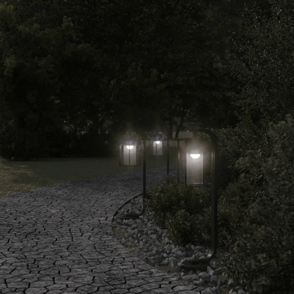 Lampada Da Terra Per Esterni Nera In Acciaio Inox