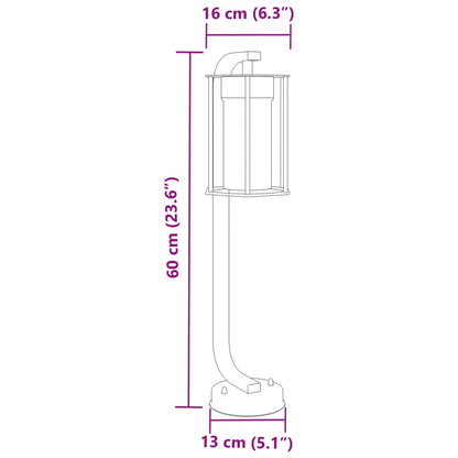 Lampada Da Terra Per Esterni Nera In Acciaio Inox