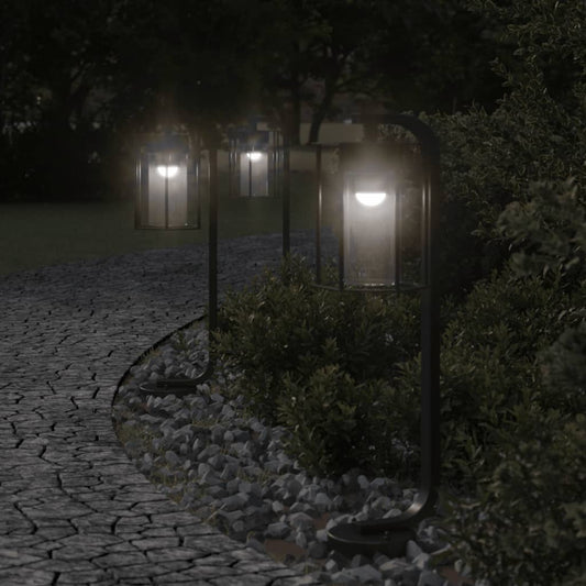 Lampada Da Terra Per Esterni Nera In Acciaio Inox