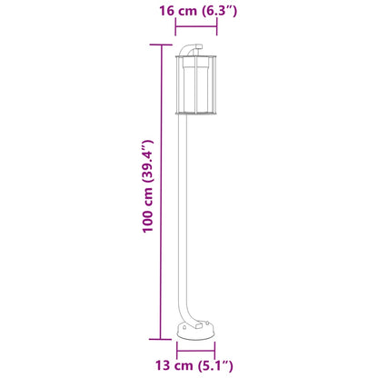 Lampada Da Terra Per Esterni Argento In Acciaio Inox