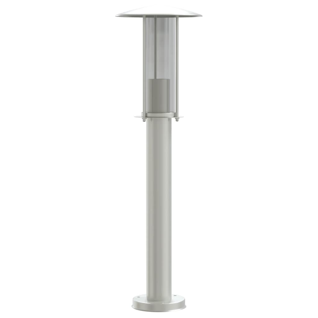 Lampade Da Terra Per Esterni 3 Pz In Acciaio Inox Argento