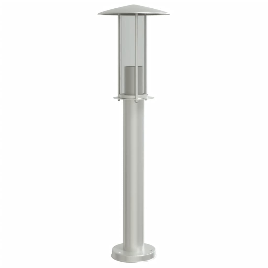 Lampade Da Terra Per Esterni 3 Pz In Acciaio Inox Argento