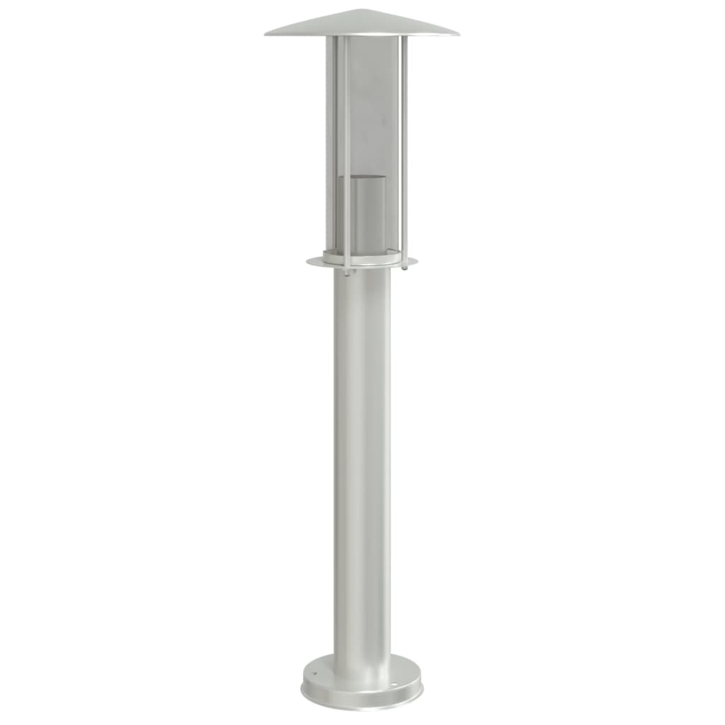 Lampade Da Terra Per Esterni 3 Pz In Acciaio Inox Argento