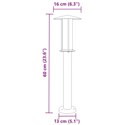 Lampade Da Terra Per Esterni 3 Pz In Acciaio Inox Argento