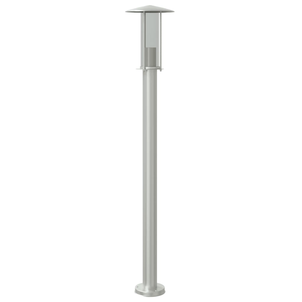 Lampada Da Terra Per Esterni In Acciaio Inox Argento