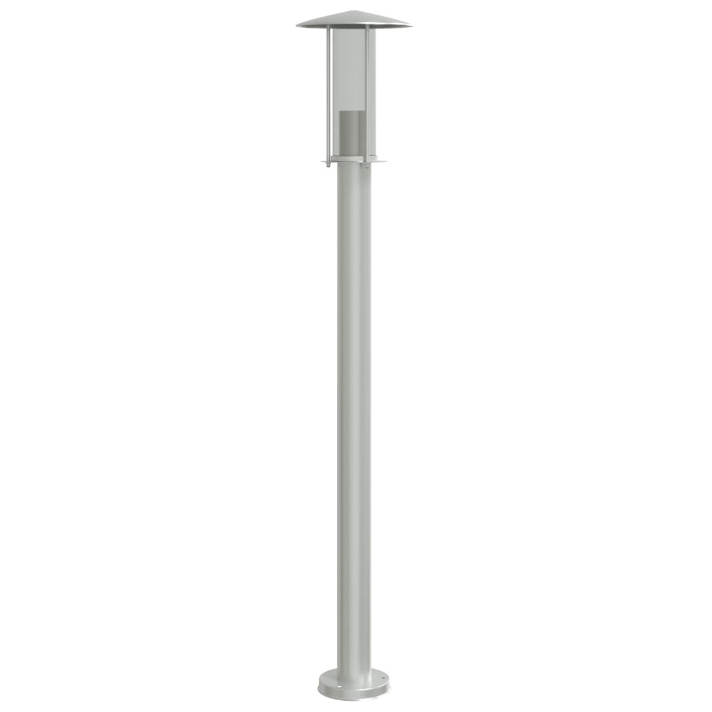 Lampada Da Terra Per Esterni In Acciaio Inox Argento
