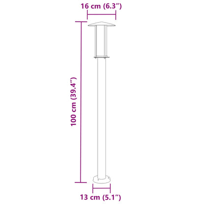 Lampada Da Terra Per Esterni In Acciaio Inox Argento
