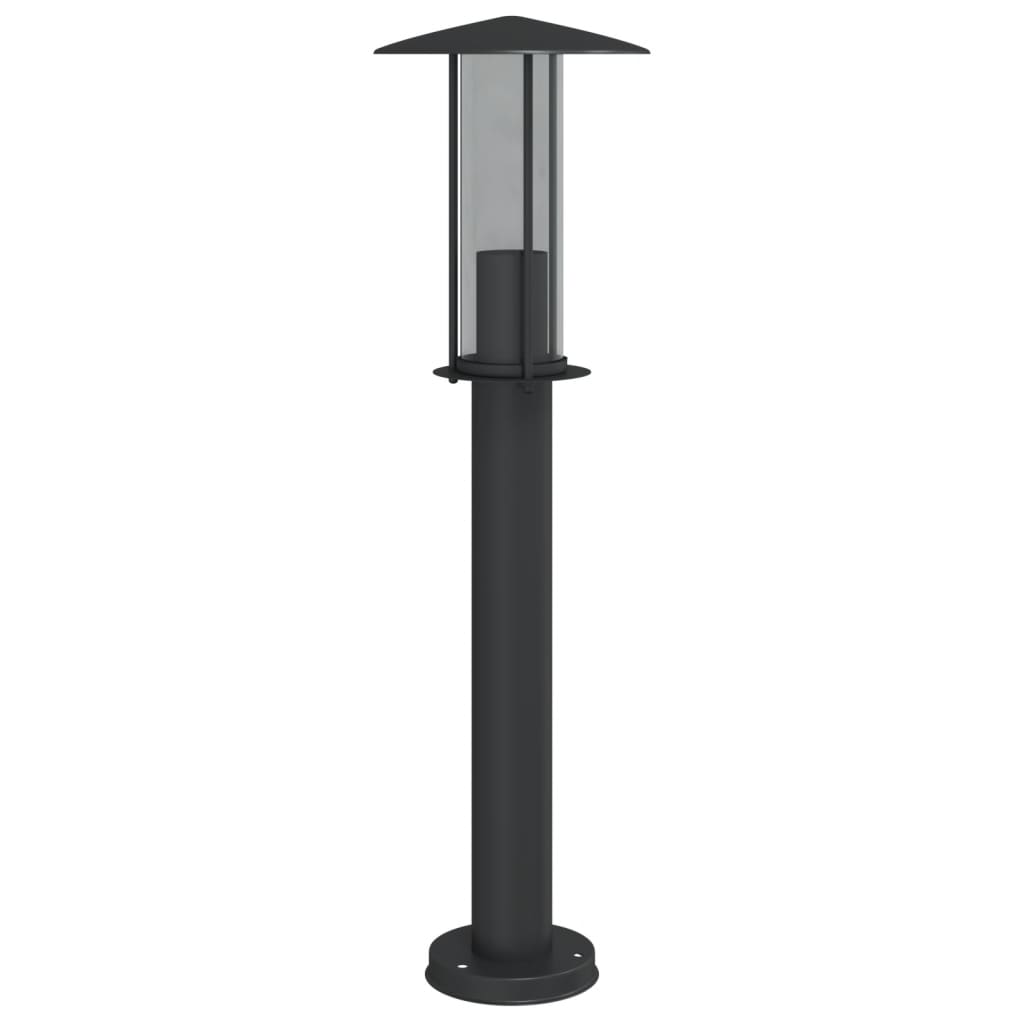 Lampada Da Terra Per Esterni Nera In Acciaio Inox Nero