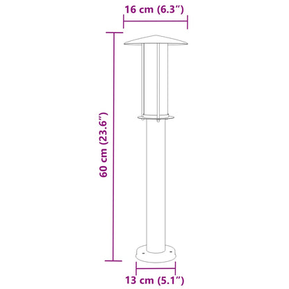 Lampada Da Terra Per Esterni Nera In Acciaio Inox Nero