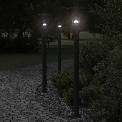 Lampada Da Terra Per Esterni Nera In Acciaio Inox Nero
