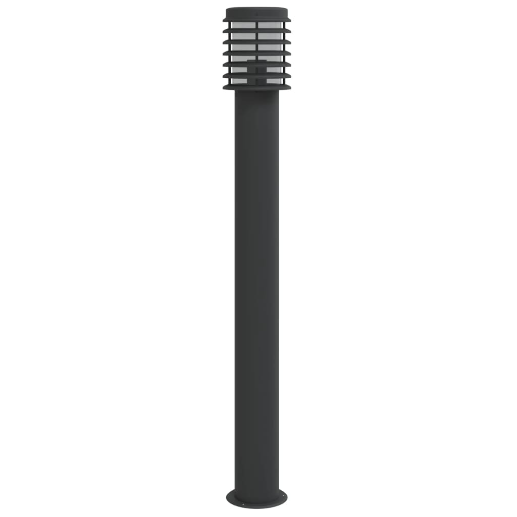 Lampade Da Terra Per Esterni 3 Pz Nere 110 Cm In Acciaio Inox Nero