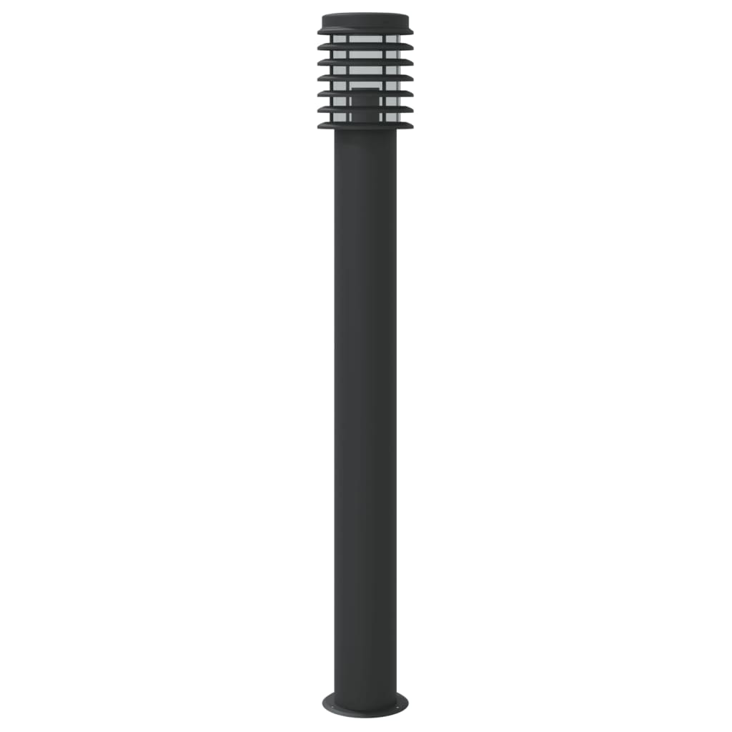 Lampade Da Terra Per Esterni 3 Pz Nere 110 Cm In Acciaio Inox Nero