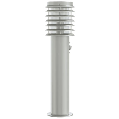 Lampada Da Terra Per Esterni Sensore 60 Cm In Acciaio Argento