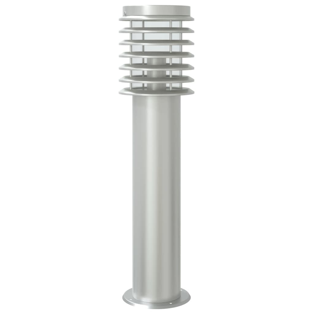 Lampada Da Terra Per Esterni Sensore 60 Cm In Acciaio Argento