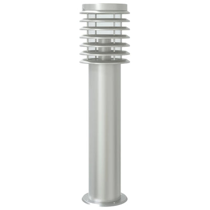 Lampada Da Terra Per Esterni Sensore 60 Cm In Acciaio Argento