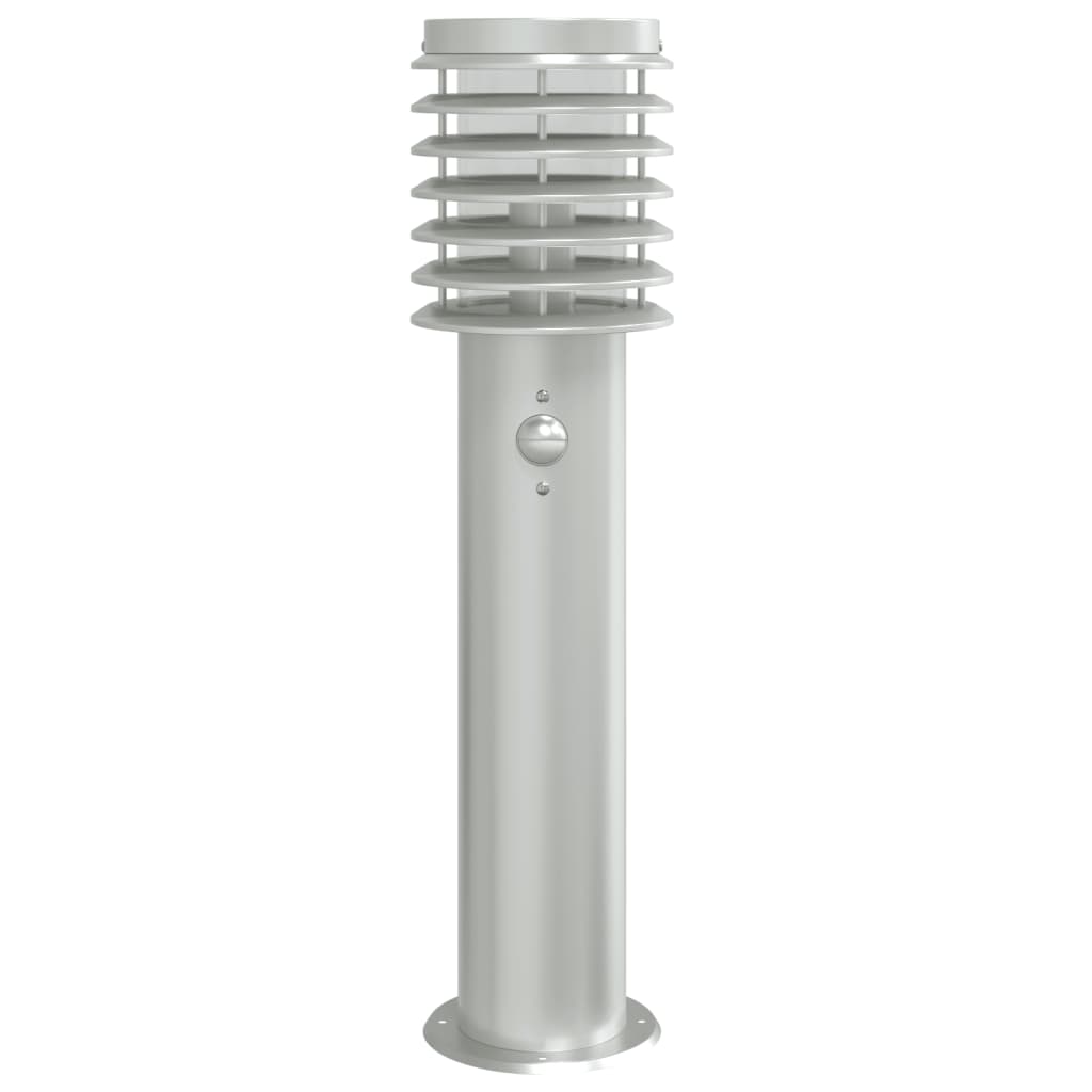 Lampade Da Terra Per Esterni Sensore 3 Pz 60 Cm Acciaio Argento