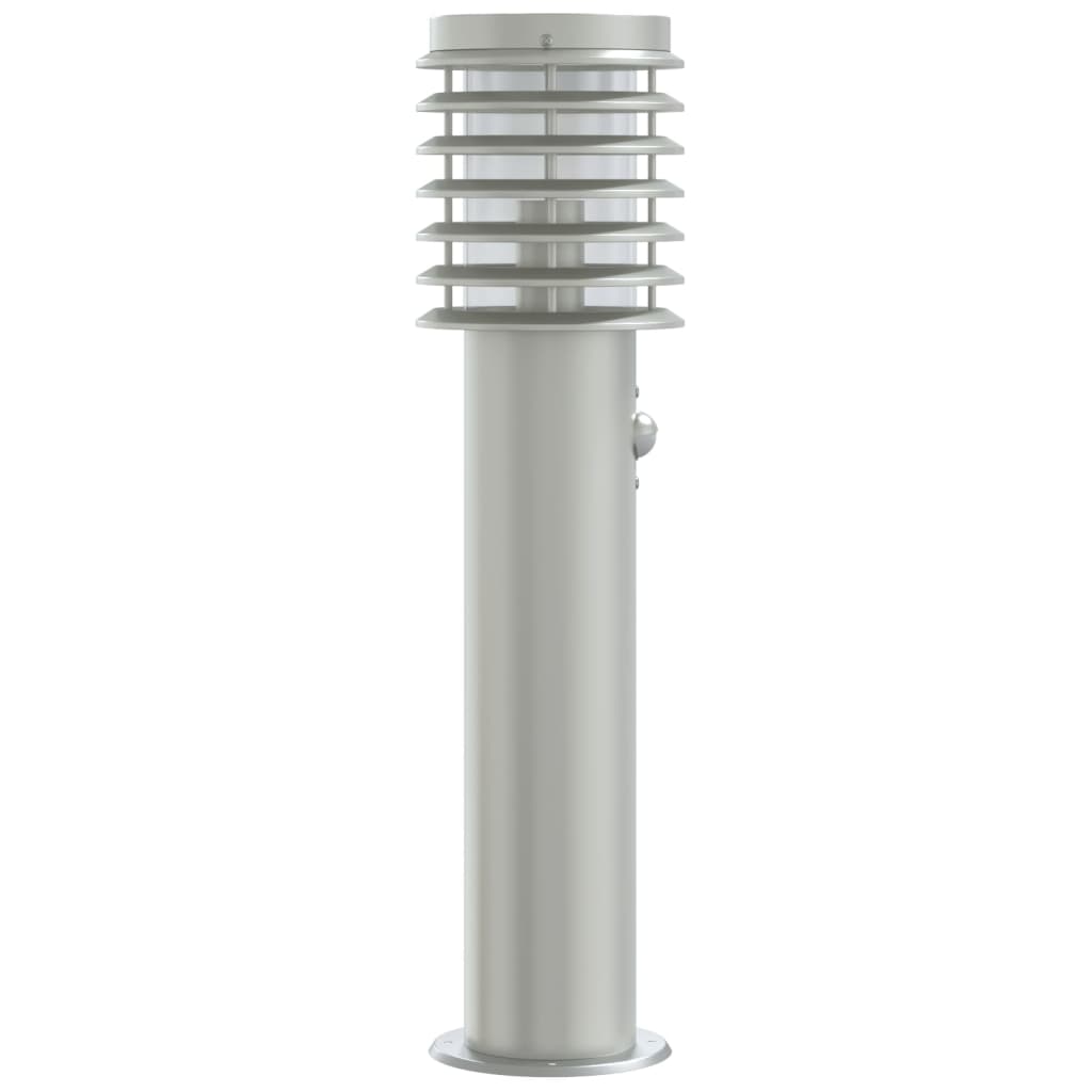 Lampade Da Terra Per Esterni Sensore 3 Pz 60 Cm Acciaio Argento