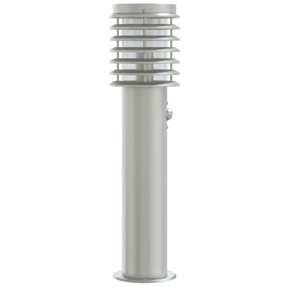 Lampade Da Terra Per Esterni Sensore 3 Pz 60 Cm Acciaio Argento