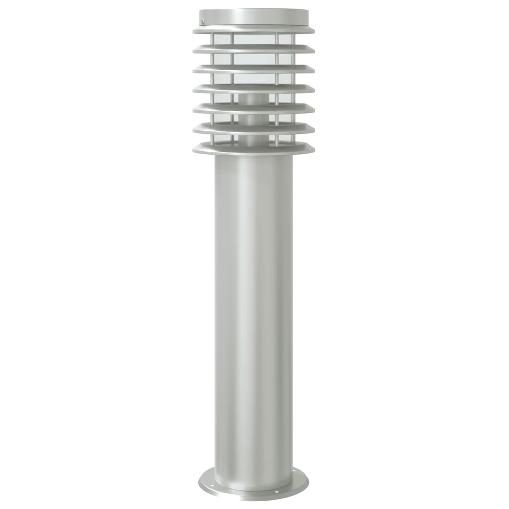 Lampade Da Terra Per Esterni Sensore 3 Pz 60 Cm Acciaio Argento