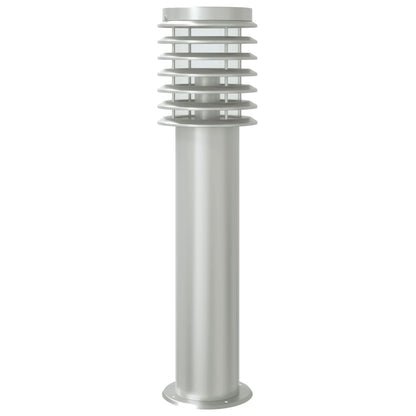 Lampade Da Terra Per Esterni Sensore 3 Pz 60 Cm Acciaio Argento