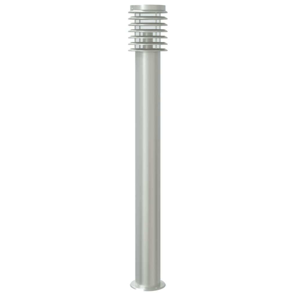Lampada Da Terra Per Esterni Sensore 110 Cm In Acciaio Argento