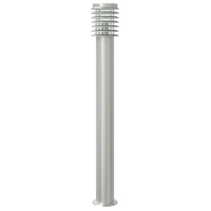 Lampada Da Terra Per Esterni Sensore 110 Cm In Acciaio Argento