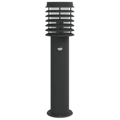 Lampada Da Terra Per Esterni Sensore Nera 60 Cm In Acciaio Nero