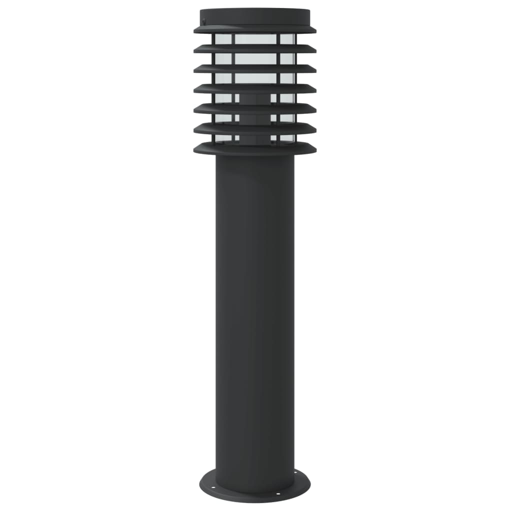 Lampada Da Terra Per Esterni Sensore Nera 60 Cm In Acciaio Nero