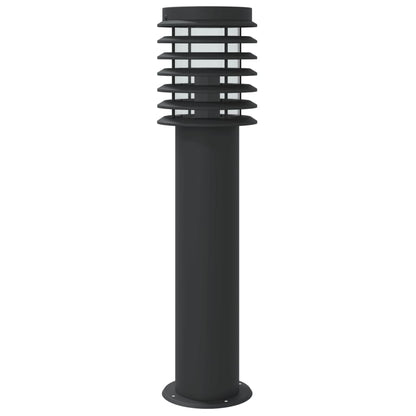 Lampada Da Terra Per Esterni Sensore Nera 60 Cm In Acciaio Nero