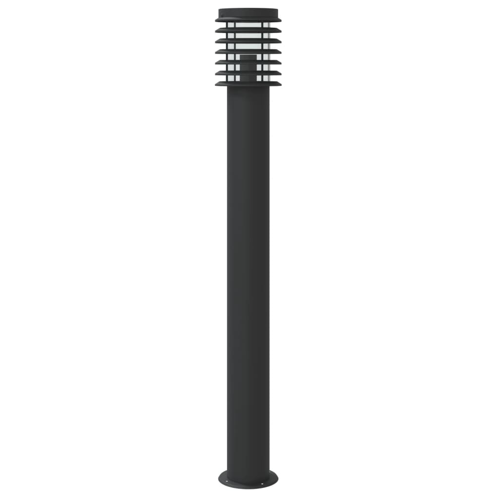 Lampada Da Terra Per Esterni Sensore Nera 110 Cm In Acciaio Nero
