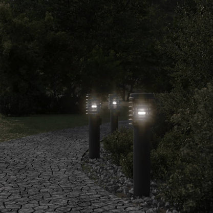 Lampade Da Terra Per Esterni 3 Pz Nere 60 Cm Acciaio Nero