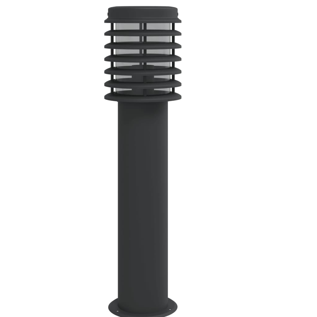 Lampade Da Terra Per Esterni 3 Pz Nere 60 Cm Acciaio Nero