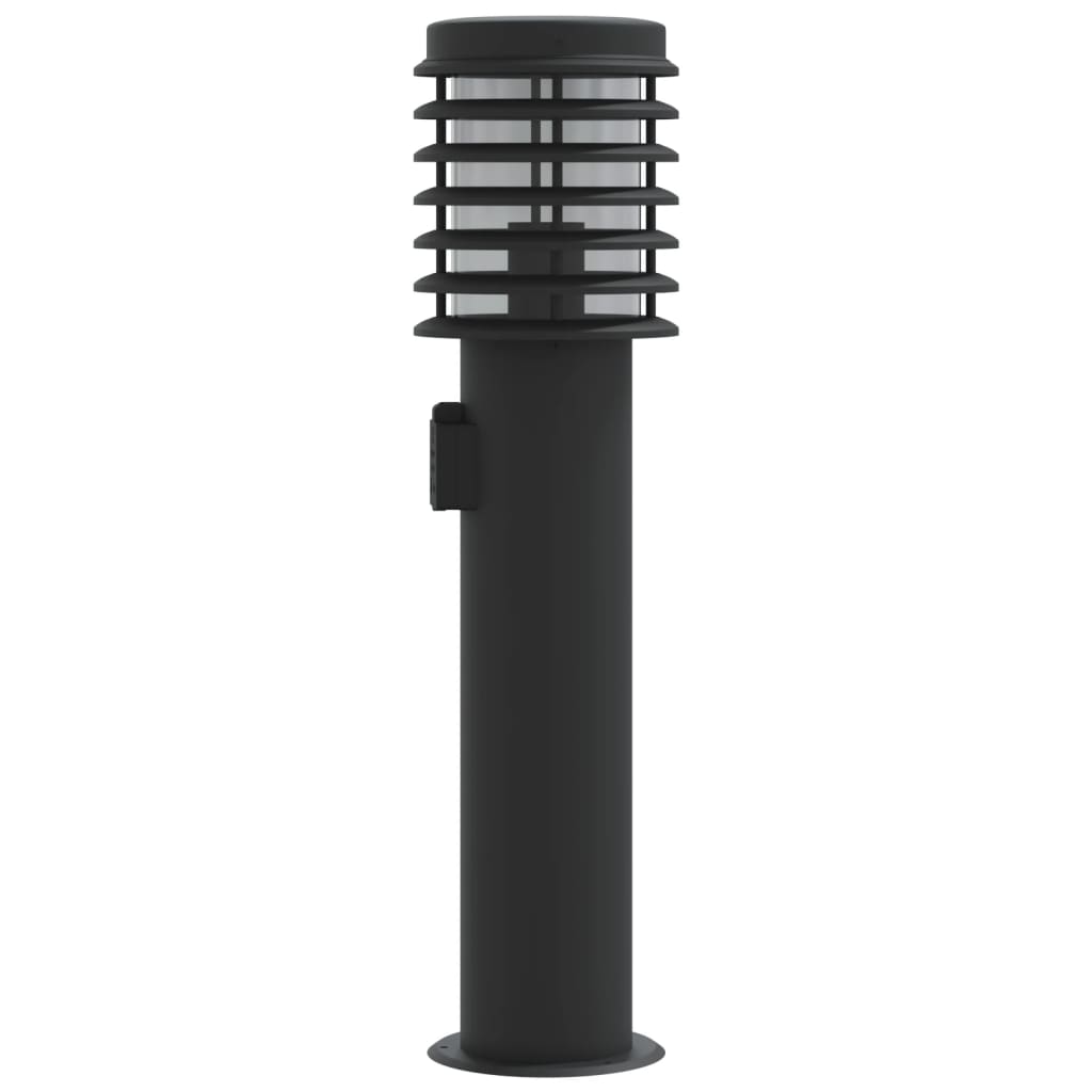 Lampade Da Terra Per Esterni 3 Pz Nere 60 Cm Acciaio Nero