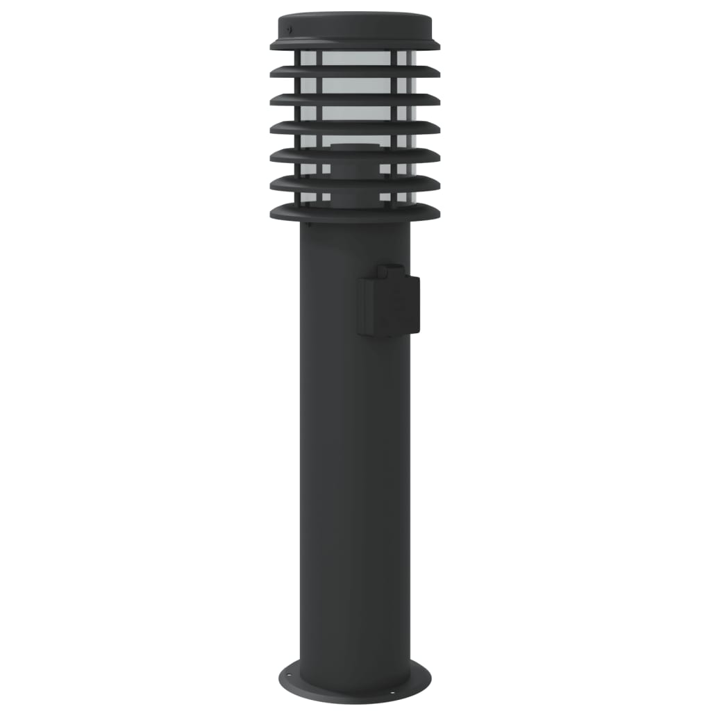 Lampade Da Terra Per Esterni 3 Pz Nere 60 Cm Acciaio Nero