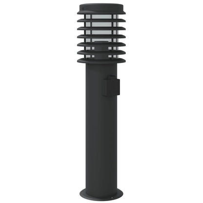 Lampade Da Terra Per Esterni 3 Pz Nere 60 Cm Acciaio Nero