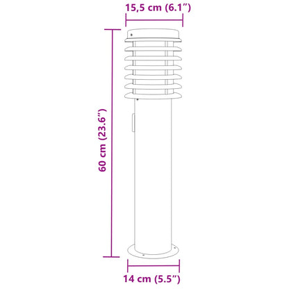 Lampade Da Terra Per Esterni 3 Pz Nere 60 Cm Acciaio Nero