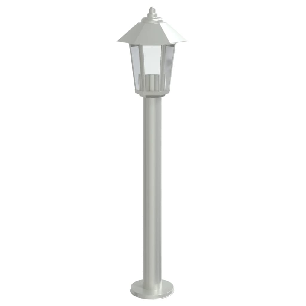 Lampada Da Terra Per Esterni In Acciaio Inox Argento