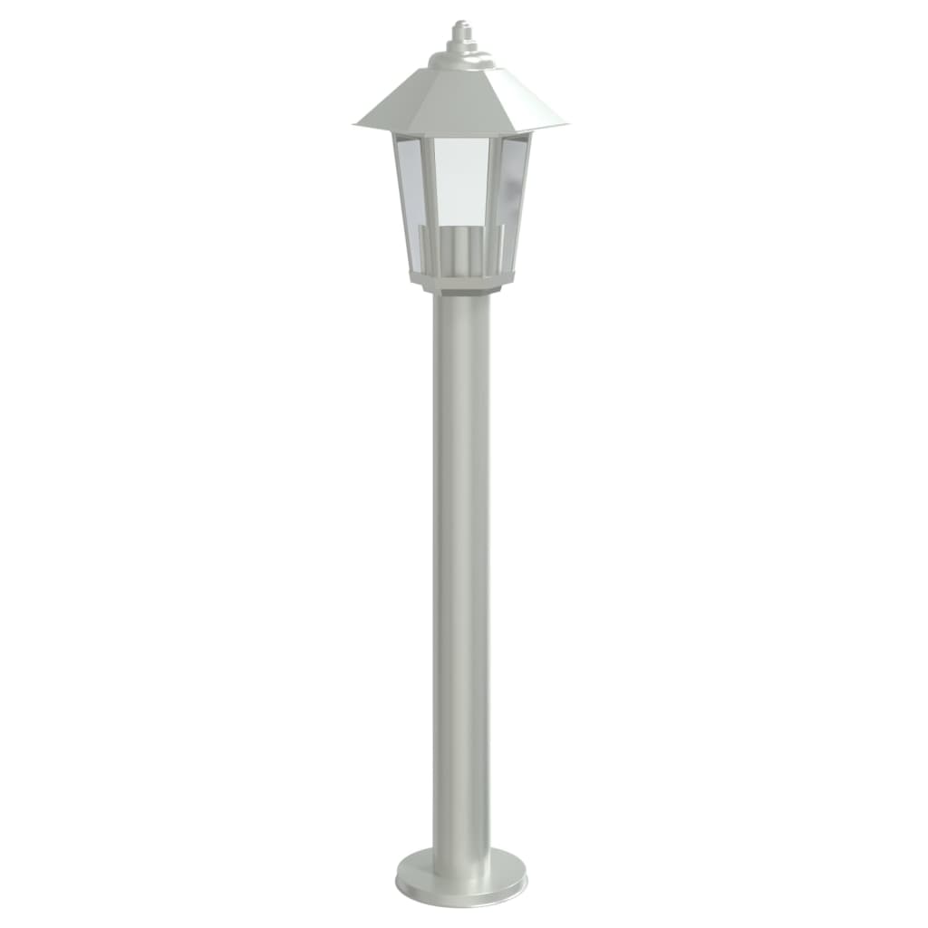 Lampada Da Terra Per Esterni In Acciaio Inox Argento
