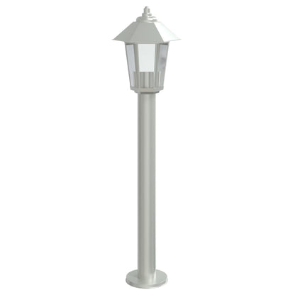 Lampada Da Terra Per Esterni In Acciaio Inox Argento