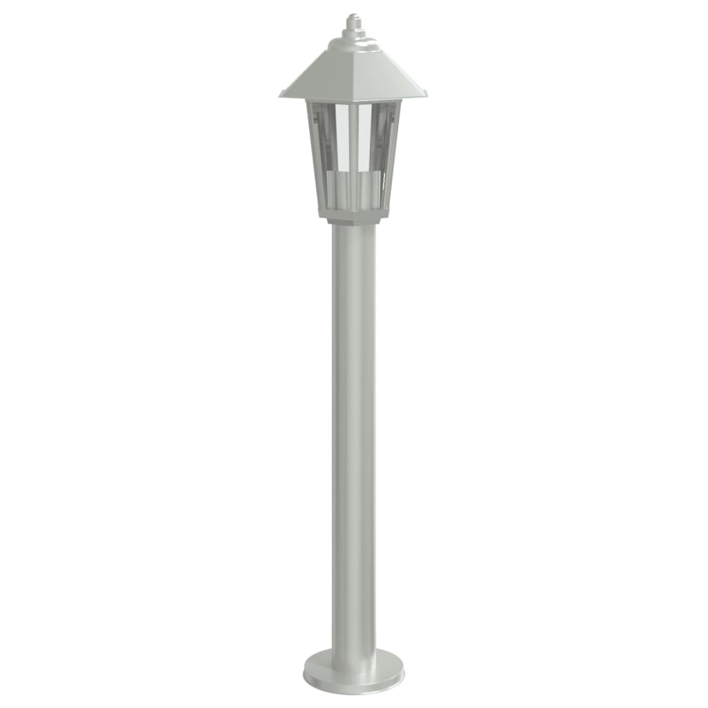 Lampada Da Terra Per Esterni In Acciaio Inox Argento