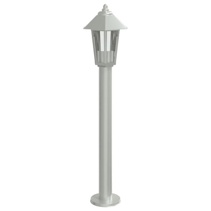 Lampada Da Terra Per Esterni In Acciaio Inox Argento