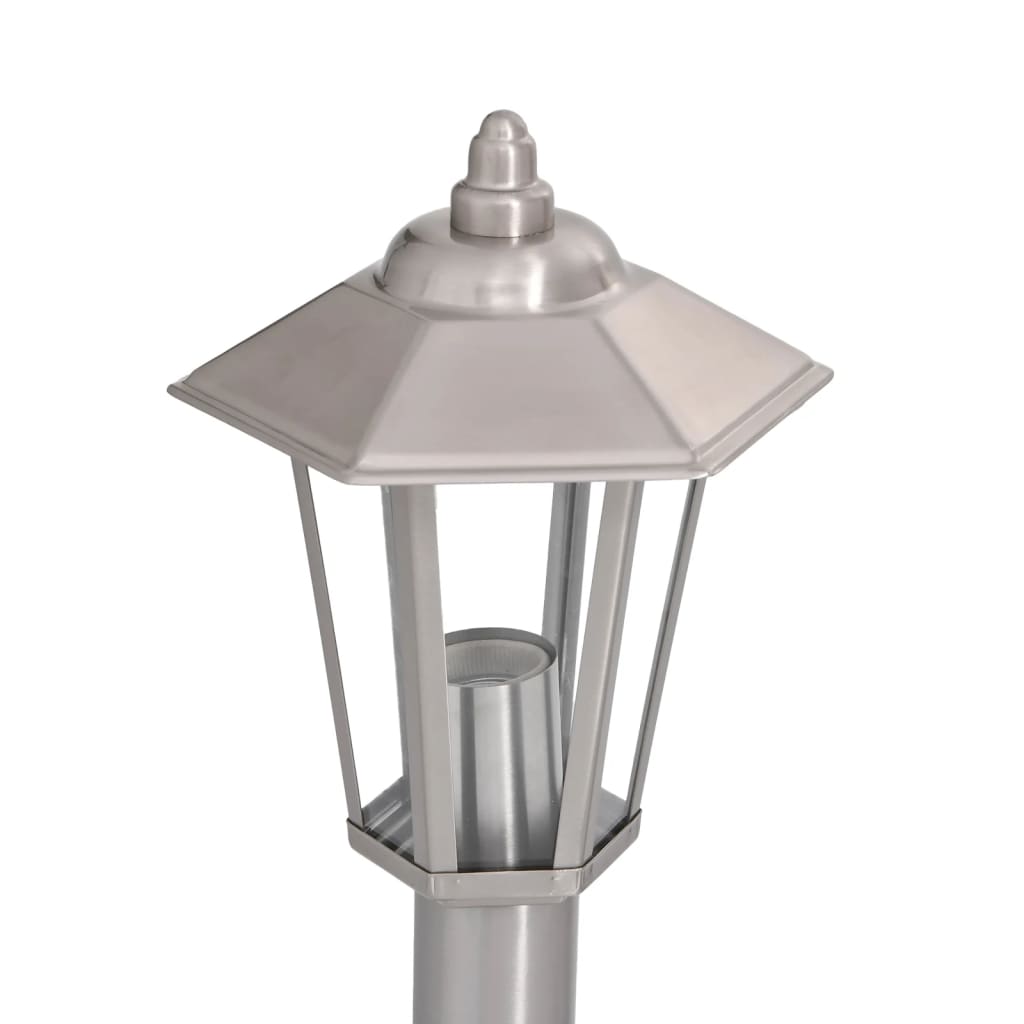 Lampada Da Terra Per Esterni In Acciaio Inox Argento