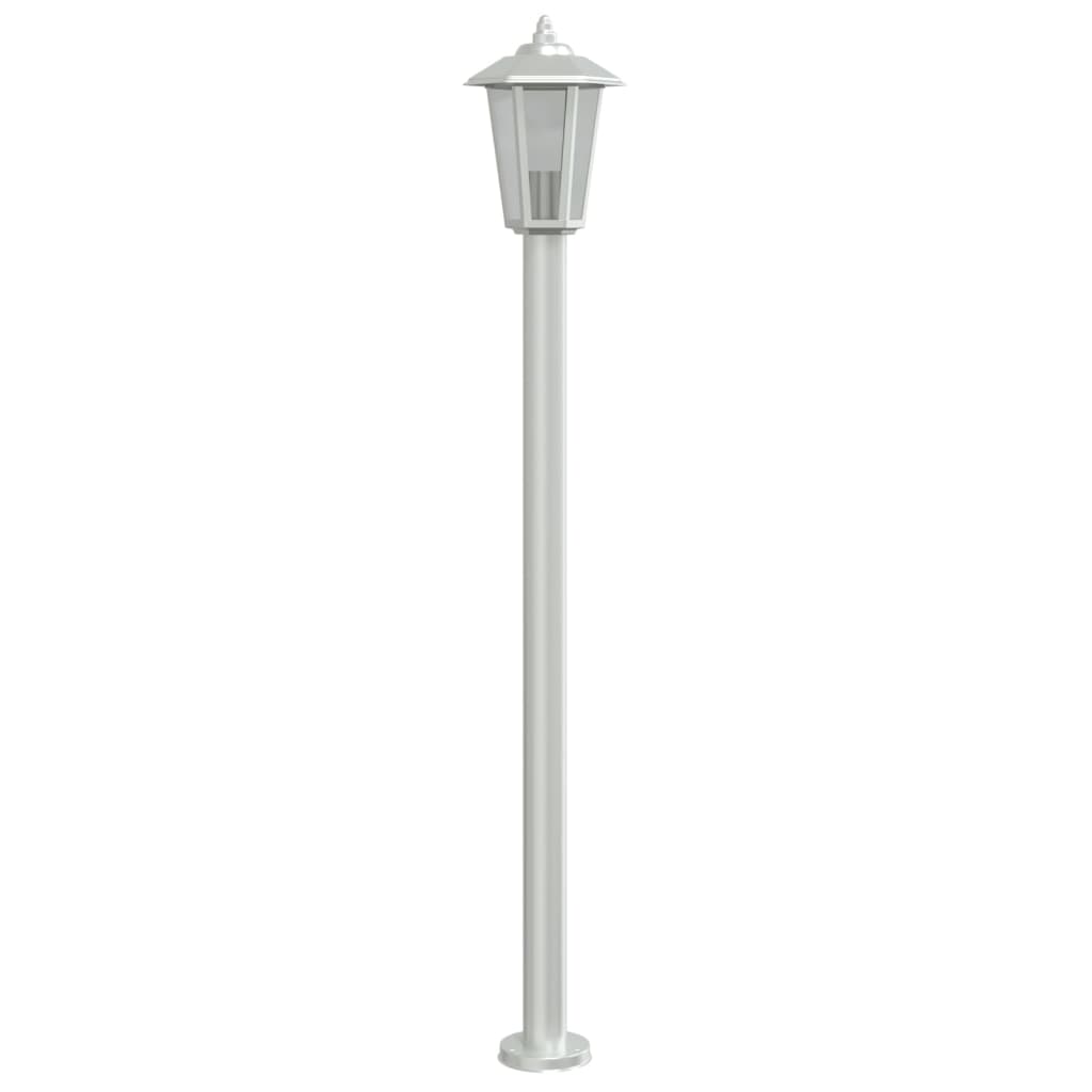 Lampade Da Terra Per Esterni 3 Pz 120Cm In Acciaio Inox Argento