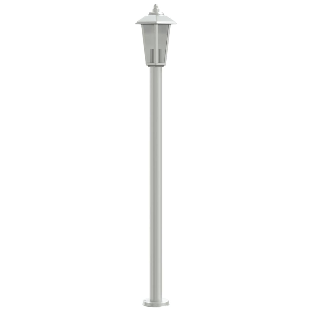 Lampade Da Terra Per Esterni 3 Pz 120Cm In Acciaio Inox Argento