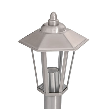 Lampade Da Terra Per Esterni 3 Pz 120Cm In Acciaio Inox Argento
