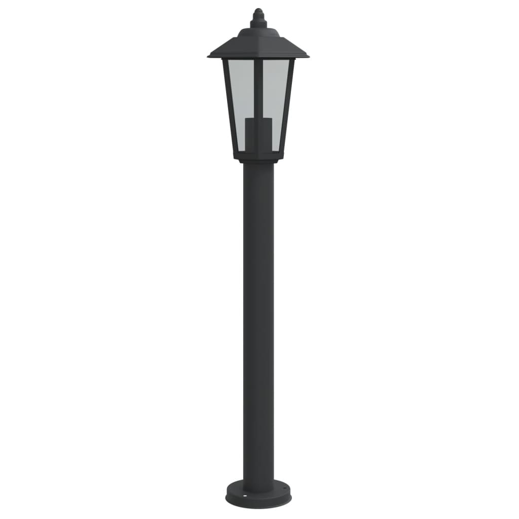 Lampada Da Terra Per Esterni Nera In Acciaio Inox Nero