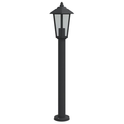 Lampada Da Terra Per Esterni Nera In Acciaio Inox Nero